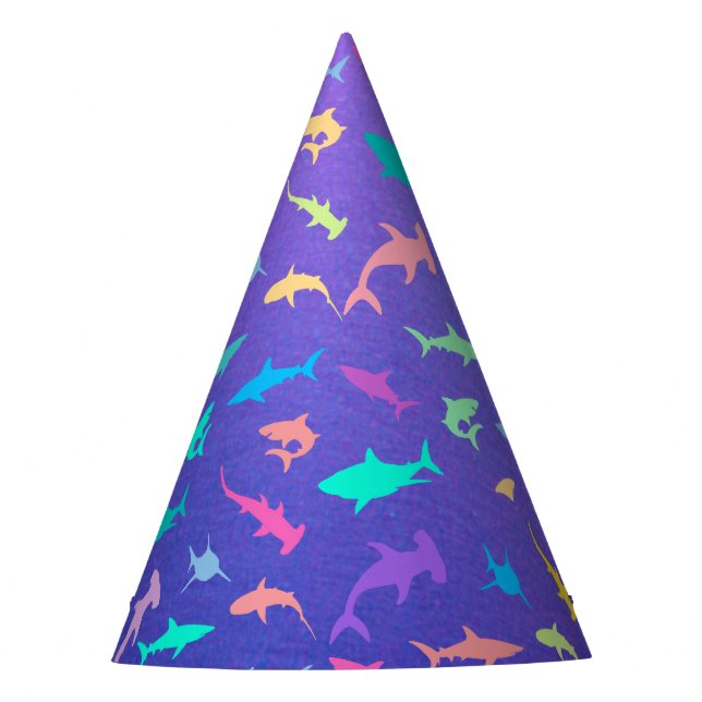 Colorful shark under the sea School Party Hat (Front)
