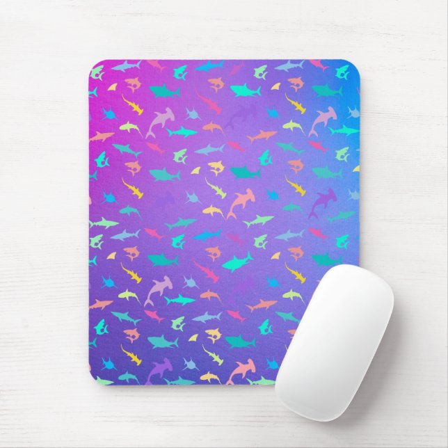 Colorful shark under the sea School Party Mouse Pad (With Mouse)