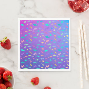 Colorful shark under the sea School Party Napkins