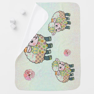 colorful sheep baby blanket