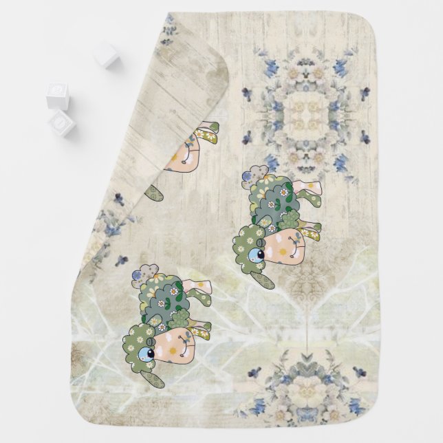 colorful sheep baby blanket (In Situ)