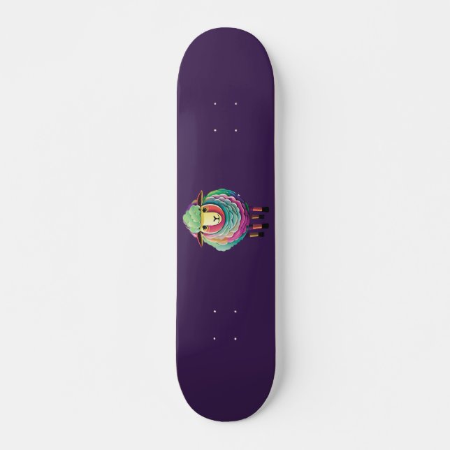 Colorful Sheep Illustration Skateboard (Front)