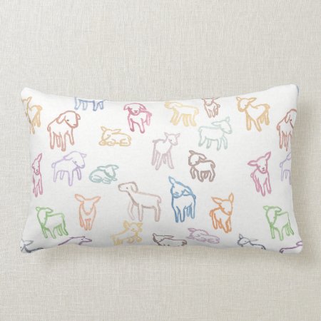 Colorful Sheep Lumbar Pillow