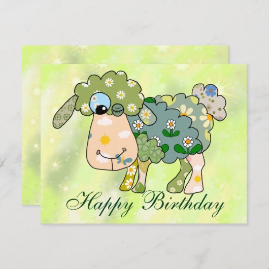 colorful sheep postcard (Front/Back)