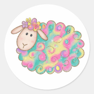Colorful sheep sticker