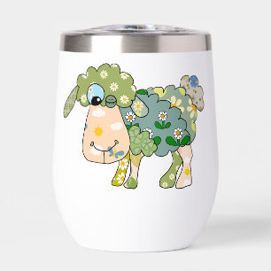 colorful sheep thermal wine tumbler