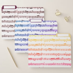 Colorful sheet music file folder