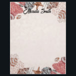Colorful Shell Border on Tan Letterhead<br><div class="desc">Colorful shells and corals form the top and bottom borders on this beautiful,  ocean-themed stationery.</div>