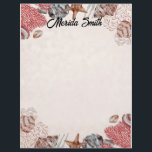 Colorful Shell Border on Tan Letterhead<br><div class="desc">Colorful shells and corals form the top and bottom borders on this beautiful,  ocean-themed stationery.</div>