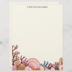 Colorful Shell Border Stationery Paper
