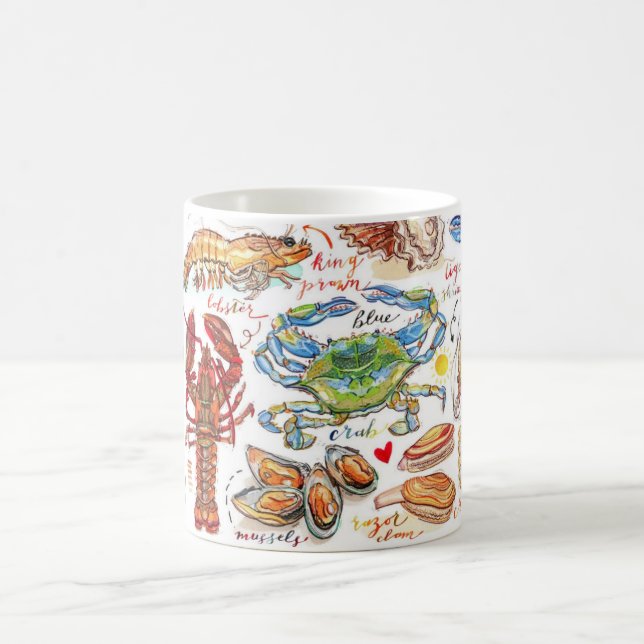 Colorful Shellfish  Coffee Mug (Center)