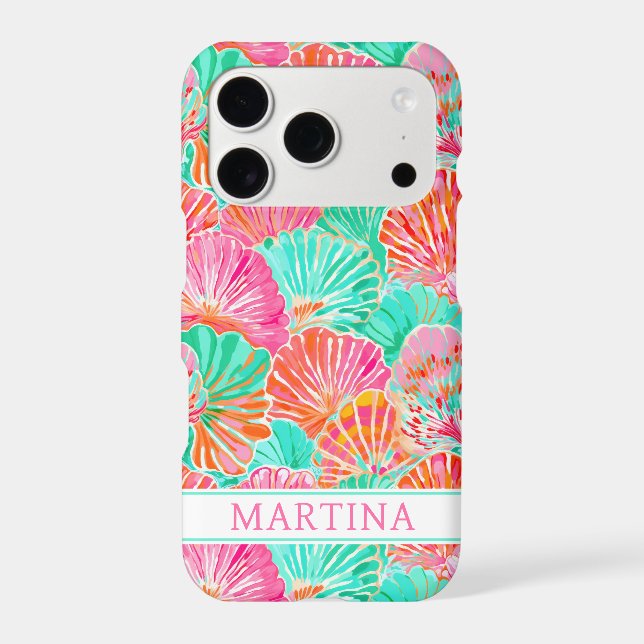 Colorful Shells Monogrammed Case-Mate iPhone Case (Back)