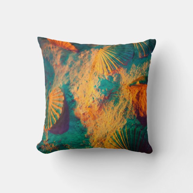 Colorful Shells Throw Pillow (Front)