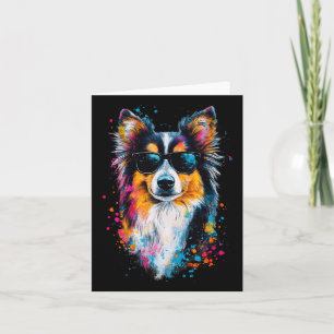 Colorful Shetland Sheepdog Face Cute Puppy Dog Lov Card