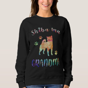 Colorful Shiba inu Dog Grandma  Promoted To Grandm Sweatshirt