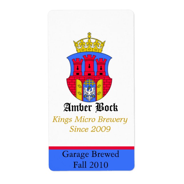 Colorful Shield Home Made Beer Labels (Front)