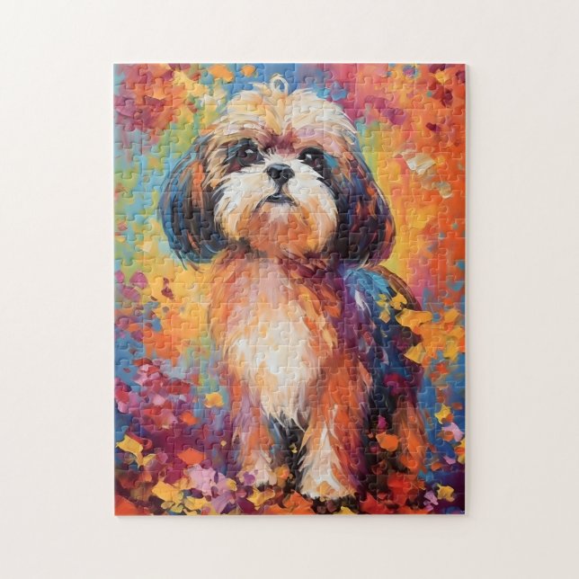 Colorful Shih Tzu Jigsaw Puzzle (Vertical)