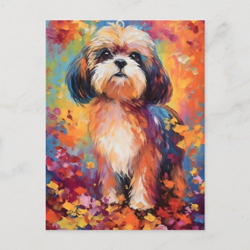 Colorful Shih Tzu Postcard