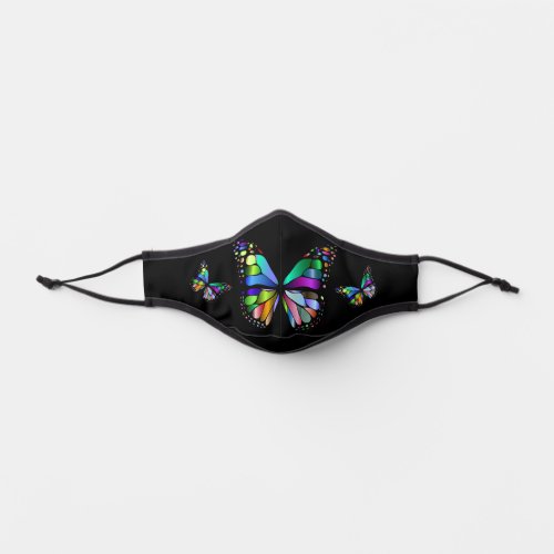 Colorful Shimmering Stained Glass Butterfly Premium Face Mask
