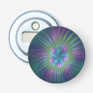 Colorful Shiny Fantasy Flower Abstract Fractal Art Bottle Opener