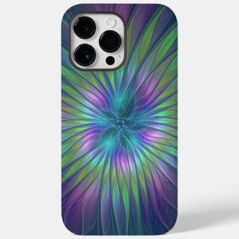 Colorful Shiny Fantasy Flower Abstract Fractal Art Case-mate Iphone 14 Pro Max Case by GabiwArt at Zazzle