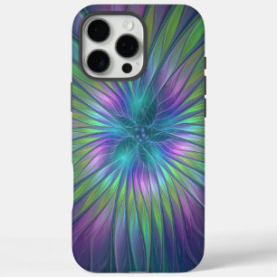 Colorful Shiny Fantasy Flower Abstract Fractal Art iPhone 16 Pro Max Case