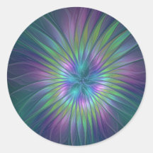 Colorful Shiny Fantasy Flower Abstract Fractal Art