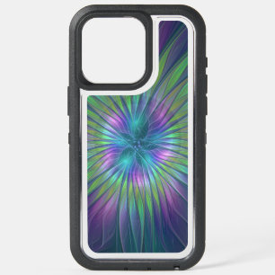 Colorful Shiny Fantasy Flower Abstract Fractal Art iPhone 15 Pro Max Case