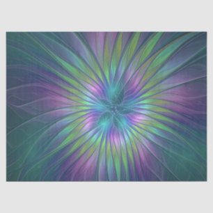 Colorful Shiny Fantasy Flower Abstract Fractal Art Tissue Paper