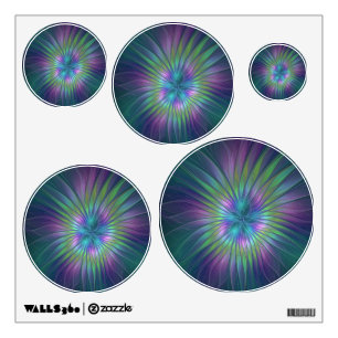 Colorful Shiny Fantasy Flower Abstract Fractal Art Wall Decal