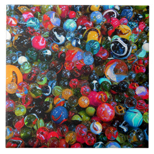 Colorful Shiny Glass Marbles Ceramic Tile