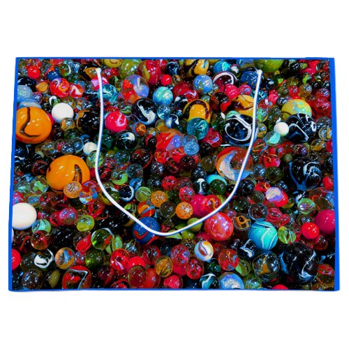 Colorful Shiny Glass Marbles Large Gift Bag