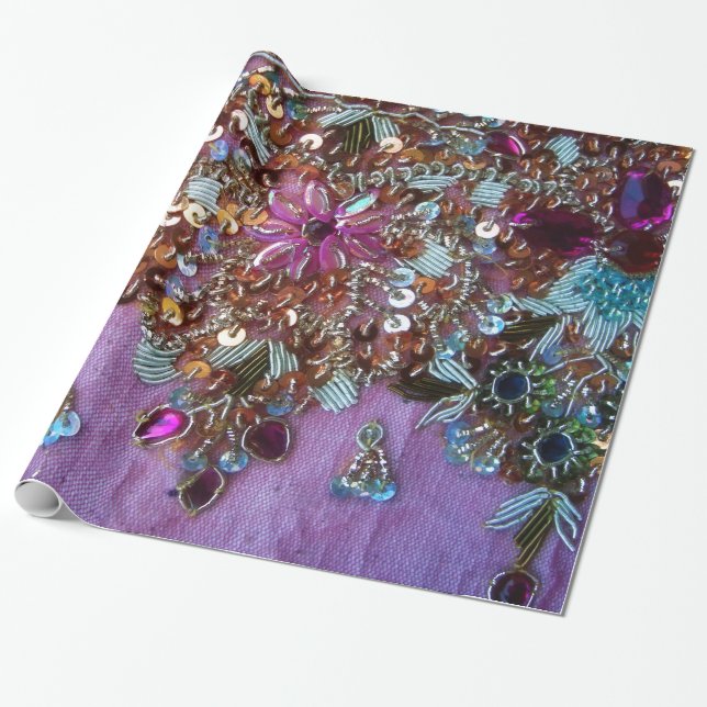 Colorful Shiny Jewlry Wrapping Paper (Unrolled)