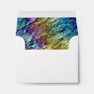 Colorful shiny rock texture liner wedding envelope