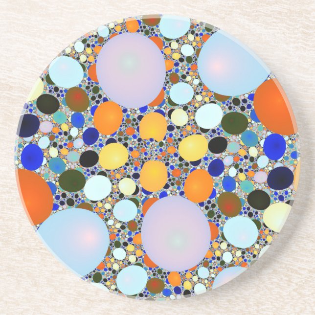 Colorful Shiny Stones Terrazzo Coaster (Front)