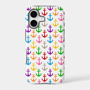 Colorful Ship Anchor Design White iPhone 17 Case