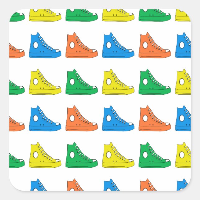 Colorful Shoes Square Sticker (Front)