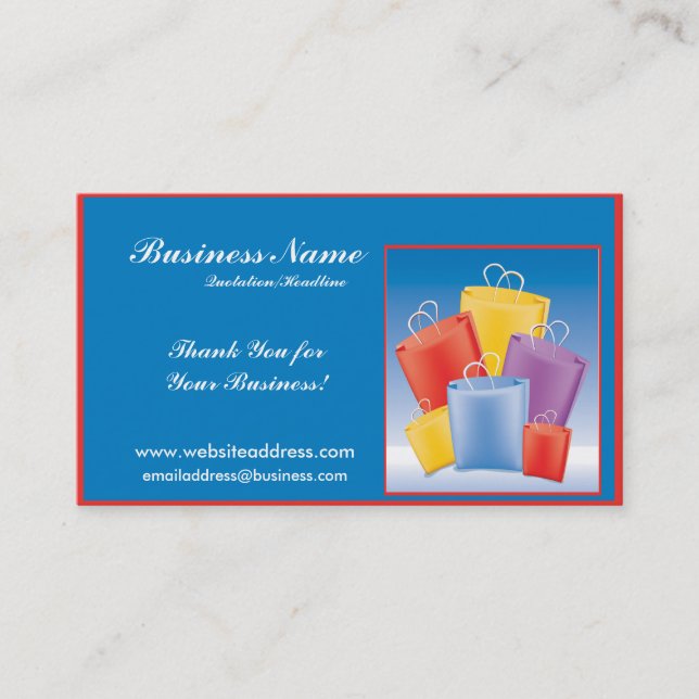 Colorful Shopping Bags Business Cards (Front)
