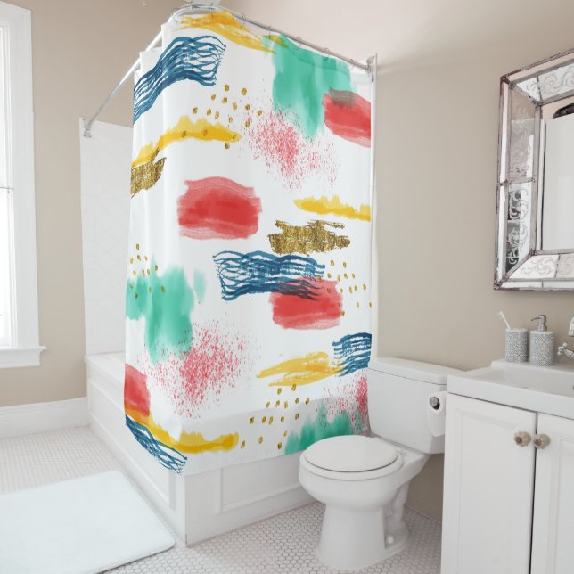 Colorful Shower Curtain (In Situ)