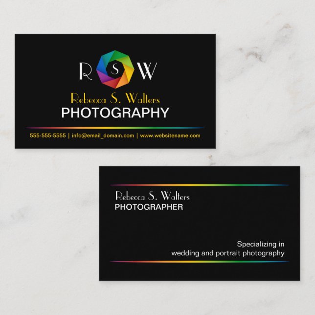 Colorful Shutter Photographer Business Card (Front/Back)