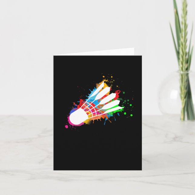 Colorful Shuttle Badminton  Card (Front)