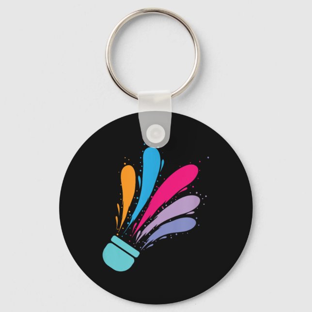 Colorful Shuttle Badminton  Keychain (Front)