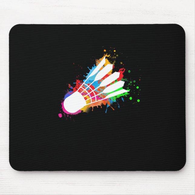 Colorful Shuttle Badminton  Mouse Pad (Front)