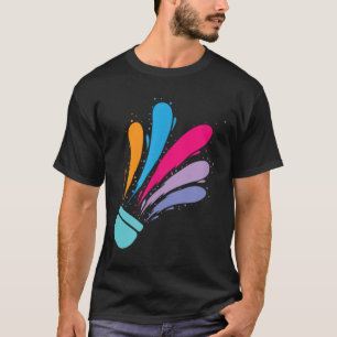 Colorful Shuttle Badminton Sport  T-Shirt