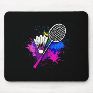 Colorful Shuttle Racket Badminton Player Mouse Pad