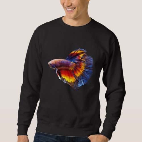 Colorful Siamese Fighting Fish Support Animal Rig Sweatshirt