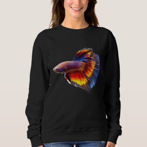 Colorful Siamese Fighting Fish Support Animal Rig Sweatshirt