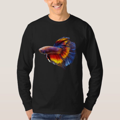 Colorful Siamese Fighting Fish Support Animal Rig T_Shirt