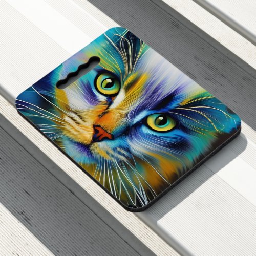 Colorful Siamese Kitten Up Close Seat Cushion