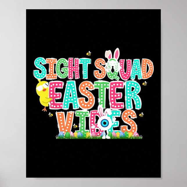 Colorful Sight Squad Easter Vibes Optometric Tech  Poster (Front)